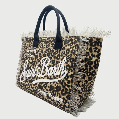 New Designer Brand Cute Summer Beach Lady Ladies Leopard Print Purple Canvas Tote Purse Purse Bag Tote Bag