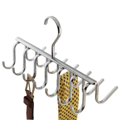 Metal Chrome Finished Closet Ties Scarf Belts Display Storage Organizer Hanger Rack