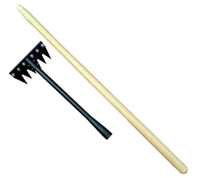 High Efficiency Manual Garden Weeder Hoe V-Shaped Individually Sharpened Detachable Blades Wood Handle 200mm Cutting Width for
