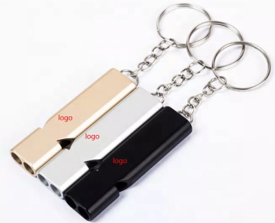 Outdoor Survival Whistle Waterproof Cheerleading Whistle Aluminum Alloy Survival Whistle Multifunction Tools Metal keychain