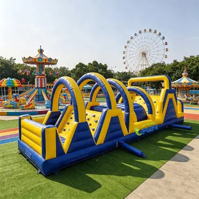 Adults Inflatable Obstacle Course Interactive Challenge Assault Course Outdoor Commercial Playground PVC Tarpaulin