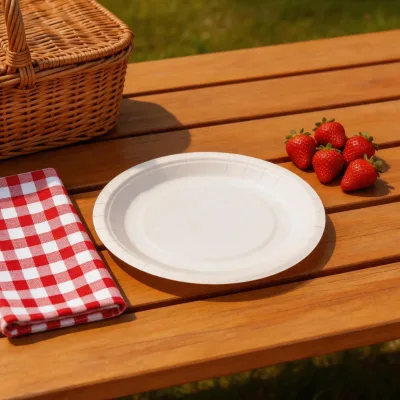 Custom Disposable Cake Paper Cardboard Tray Plate for Salad Snack Hamburger Milk Serving