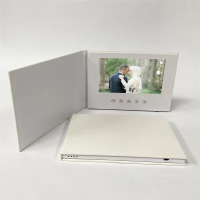 High Quality IPS Screen 4GB Memory Linen Customized Hardcover 7 Video Brochure