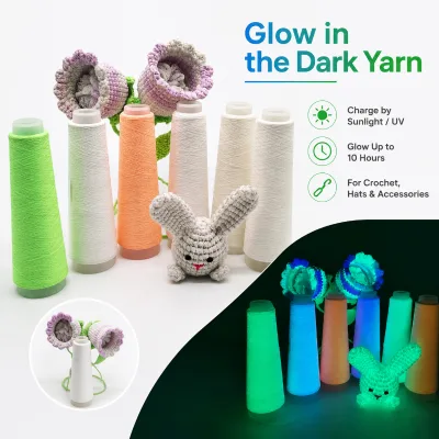 Glow in the Dark Yarn for Crochet Hats Bags Keychains Dream Catchers and Tapestry Projects Long Lasting Luminous Yarn Supplier