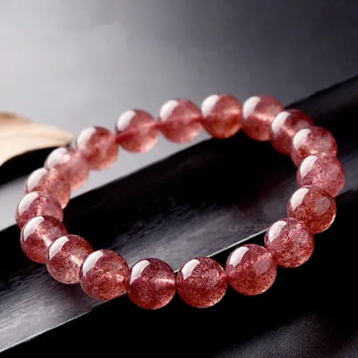 Natural Strawberry Quartz Bracelets Wholesale High Quality Deep Red Strawberry Quartz Crystal Bracelets