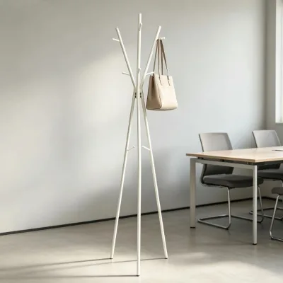 Easy Assembly Modern Minimalist Powder Coated Q235steel Floor Standing Coat Rack