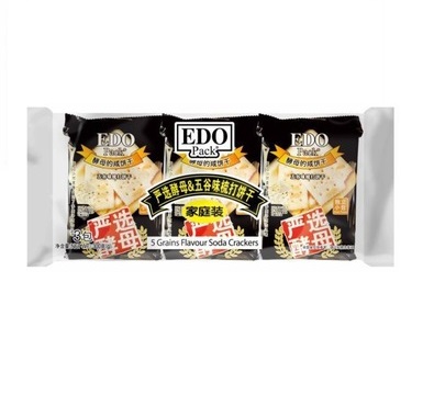 Three Packed !!! EDO Pack -300g 5 Grains Flavour Soda Crackers