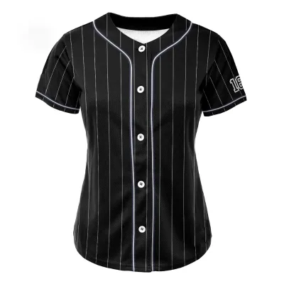 Custom Striped Polyester Baseball Jersey Wholesale Women Baseball Jersey With Logo