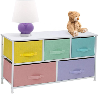 Hot Selling on Folding Hallway Entryway Steel Wide Dresser Storage Tower 5 Drawers Closets