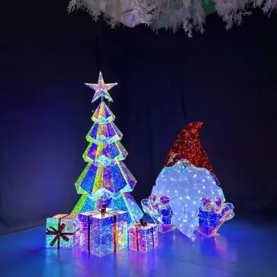 Latest Design Old Gnome Christmas Outdoor Decorations Waterproof LED Light Party Decorations Holiday Supplies