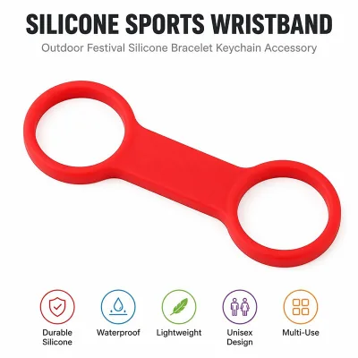 Silicone Water Bottle Grip Strap Thickened Portable Outdoor Sports Wristband Anti Drop Running Moisture Proof Mat Cover