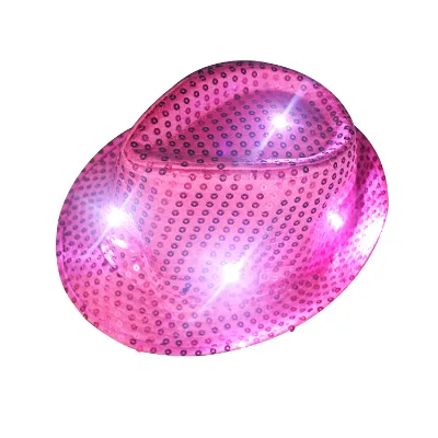 Hot Sale LED Party Colorful Sequin Hats Led Christmas Hats Led Cowboy Hat