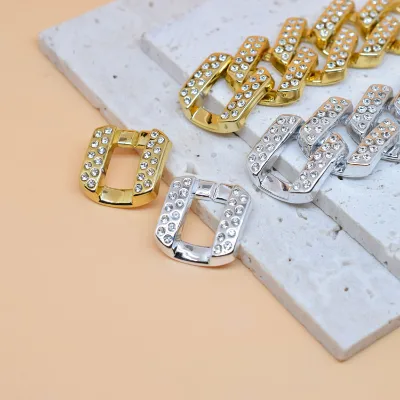 Diamond Plastic Chain Clasp Plastic Buckle DIY Big Chunky Plastic Hip Hop Rapper Chain for Men No Fading Party Accessories