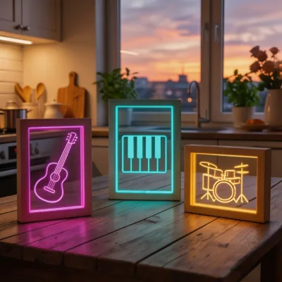 Eco Friendly High Quality 5V USB Wood Acrylic LED Picture Frame for Home Tabletop Decoration and Modern Office Ornament