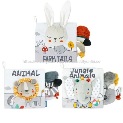 Animal tail cloth book Baby tear proof cloth book pop-up book toys