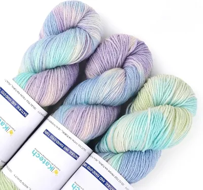1Roll 16S Hand Dyed Wool Blend Yarn Medium Thick Soft Skin Friendly Yarn for DIY Knitting Scarf Coat Handmade Craft Supplies