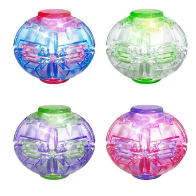 Best-selling Stress-relief Plastic Spinning Ball Transforming Fingertip Spinner 3D Lighting Light-Up Fidget Toys