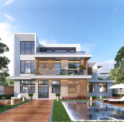 Villa House Luxury Guest Unit - Fireproof Boards Prefab House Low Maintenance Cost