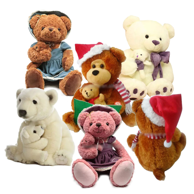 Polar Bear Christmas Home Decor Gifts for Festival Plush Bear Toy for Boy and Girl Christmas Gift