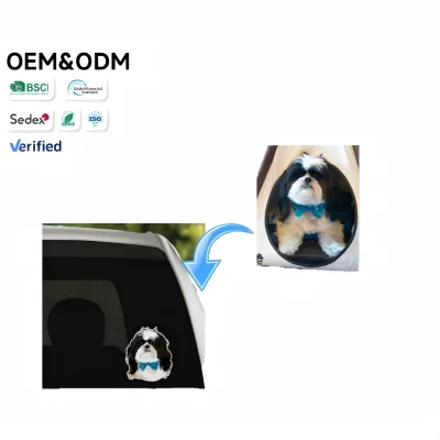 Custom UV-Resistant Waterproof Pet Car Decal for Rear Window Decoration OEM Accepted