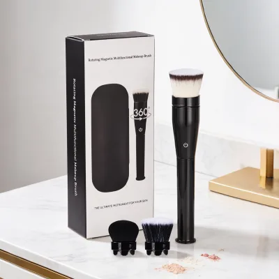 3 in 1 Electric Rotating Makeup Brush Set Magnetic Interchangeable Foundation Blush Facial Cleansing Brush Heads