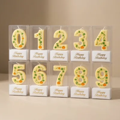 Ice Cream Pattern Number Birthday Candles Smokeless Sustainable Party Supplies for Halloween Thanksgiving New Year Bars
