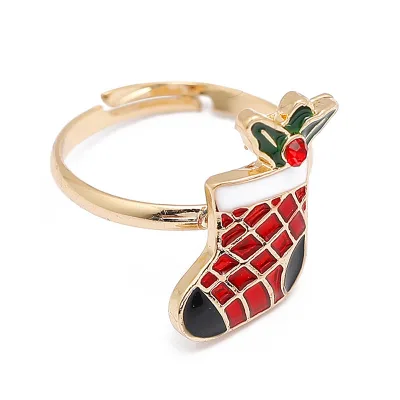Hot Selling Christmas Tree Elk Cartoon Finger Ring for Women Girls Oil Drop Adjustable Opening Rings Ornaments Jewelry Gift