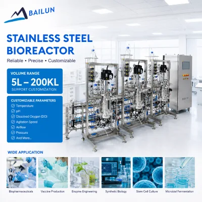 Automated Stainless Steel Bioreactor Fermenter with SIP CIP System for Industrial Biotechnology Production