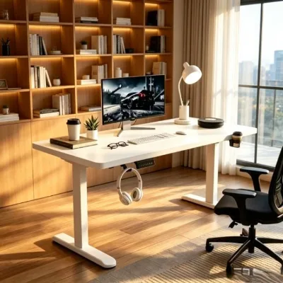Modern Cold Rolled Steel Metal Kids Height Adjustable Standing Desk Safe Children Study Table Home Learning Writing
