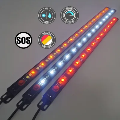 Factory Price and Warranty 5year 12V IP68 Waterproof Dimmable Tri-Color LED Camping Light Bar White/Red/Orange-Outdoor Lighting