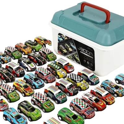 HW TOYS HW23043825 Diecast Car Storage Box Set with Pull-Back Function Alloy Mini Metal Toy Multi Colors Unisex Plastic Box