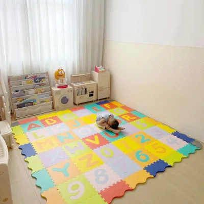 FLOAT ISLAND 26 Letters Alphabet Puzzle Mat Soft EVA Interlocking Foam Educational Learning Crawling Mat for 2-3Y Home Use 15cm