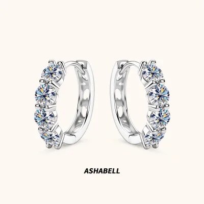 Hip Hop New Korean Dongdaemun Moissanite Earrings S925 Sterling Silver Earrings for Men or Women