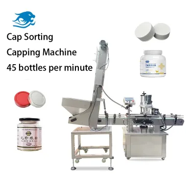 Bottle Threaded Tin Lid Automatic Climbing Top Cover Machine Automatic Bottom Cover Capping Machine Dual Motor Capping