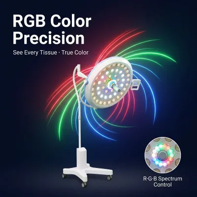 Mobile Operating Theater Lamp RGB Color Compensation Surgical Light Operating Room Light with Battery CE