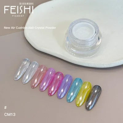 New Moonlight White Pigment Glass Pearl Iron Oxide Chromium Transparent Nai Art Powder Clear Nail Decoration Coating Pigment