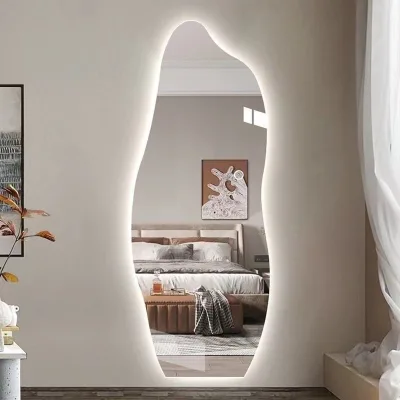 Custom Irregular LED Bathroom Mirror Smart Antifog Backlit Dimmable Vanity Mirror for Hotel RM-CH80