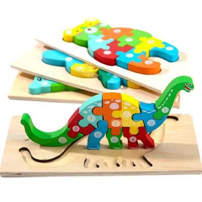 Montessori Wooden Toddler Puzzles for Kids Montessori Toys for Toddlers Wooden Puzzle for Toddler Dinosaur Toy
