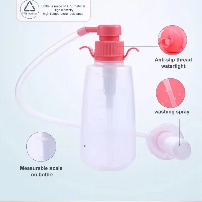 Handheld Peti Bottle Portable Plastic Vaginal Rinser Irrigator Vaginal Douche Bottle with Scale