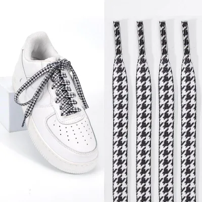 New Style Hot Selling Durable Cotton Shoelaces Colorful Designs for Casual Wear With Unique Plaid Striped Shoelaces