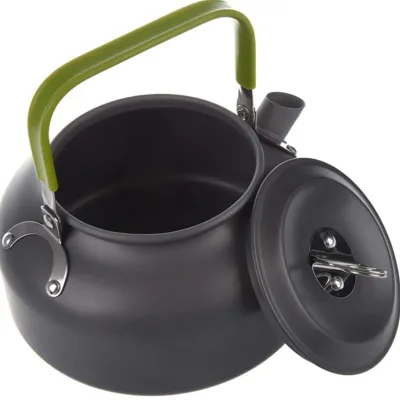 0.8L Camping Kettle Aluminum Outdoor Hiking Kettle Coffee Pot Portable Teapot Kettle Compact and Lightweight with Handle
