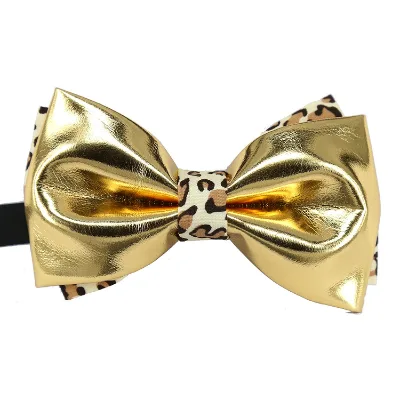 Glitter Mens Bow Tie Wedding Party Holiday PU Leather Bow Tie Clothing Decorative Accessories