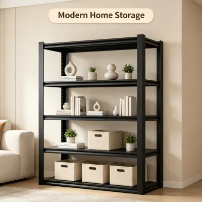 Versatile Customizable Steel Shelving Metal Shelves Ikea Style Practical Structure for Home Garage Retail Commodity Storage