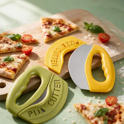Best Selling Stainless Steel Pizza Separator Sharp Pizza Knife Easily Clean Creative Pizza Cutter Wheels Plastic Handle