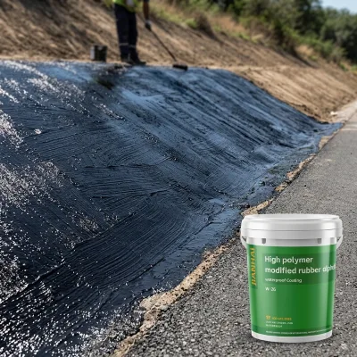 CE Certified W-26 Self-Healing High-Elastic Eco-Friendly Rubber Liquid Membrane Waterproof Coating for Slope Protection Wall