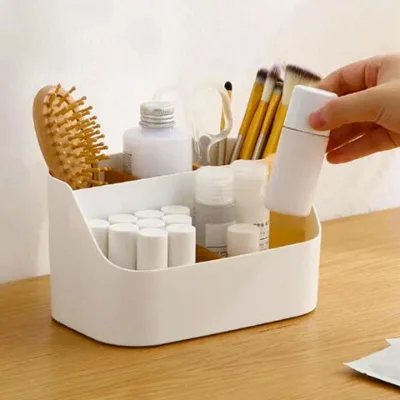 Custom Multi-Grid Makeup Cosmetic Jewelry Organizer wood Storage Box With Plastic Desktop Container