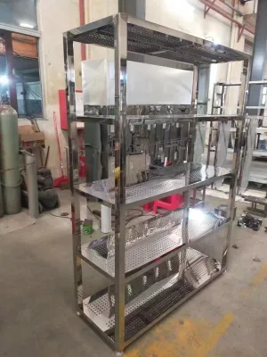 Evergreat EG-SS06 SS304 Stainless Steel Commercial Multi-Tier Storage Rack Castors-Mobile Multi-Purpose for Hospitals