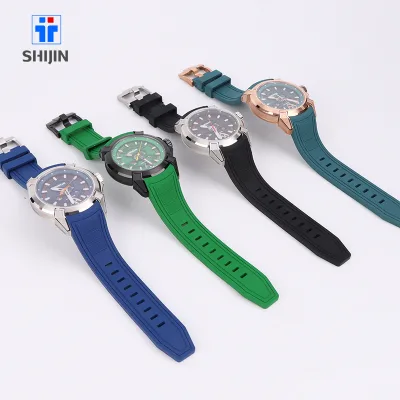 Vogue Skeleton Dial Fluorine Rubber Band Cool Dress Chinese Watch Miyota 9015 Automatic Mechanical Movement