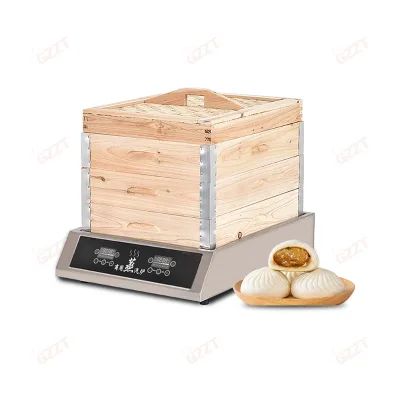 Electric Commercial Stainless Steel Food Warmer Heating Kitchen Machine Bao Dimsum Bun Steamer With Water Shortage Protection