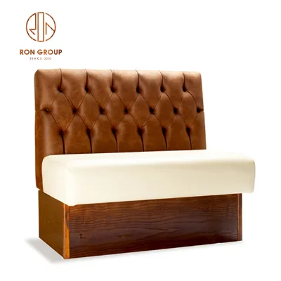 China Factory Custom Nightclub Cafeteria Fast Food Restaurant Furniture High Back Single Side Indoor Chair Sofa Booth Seating